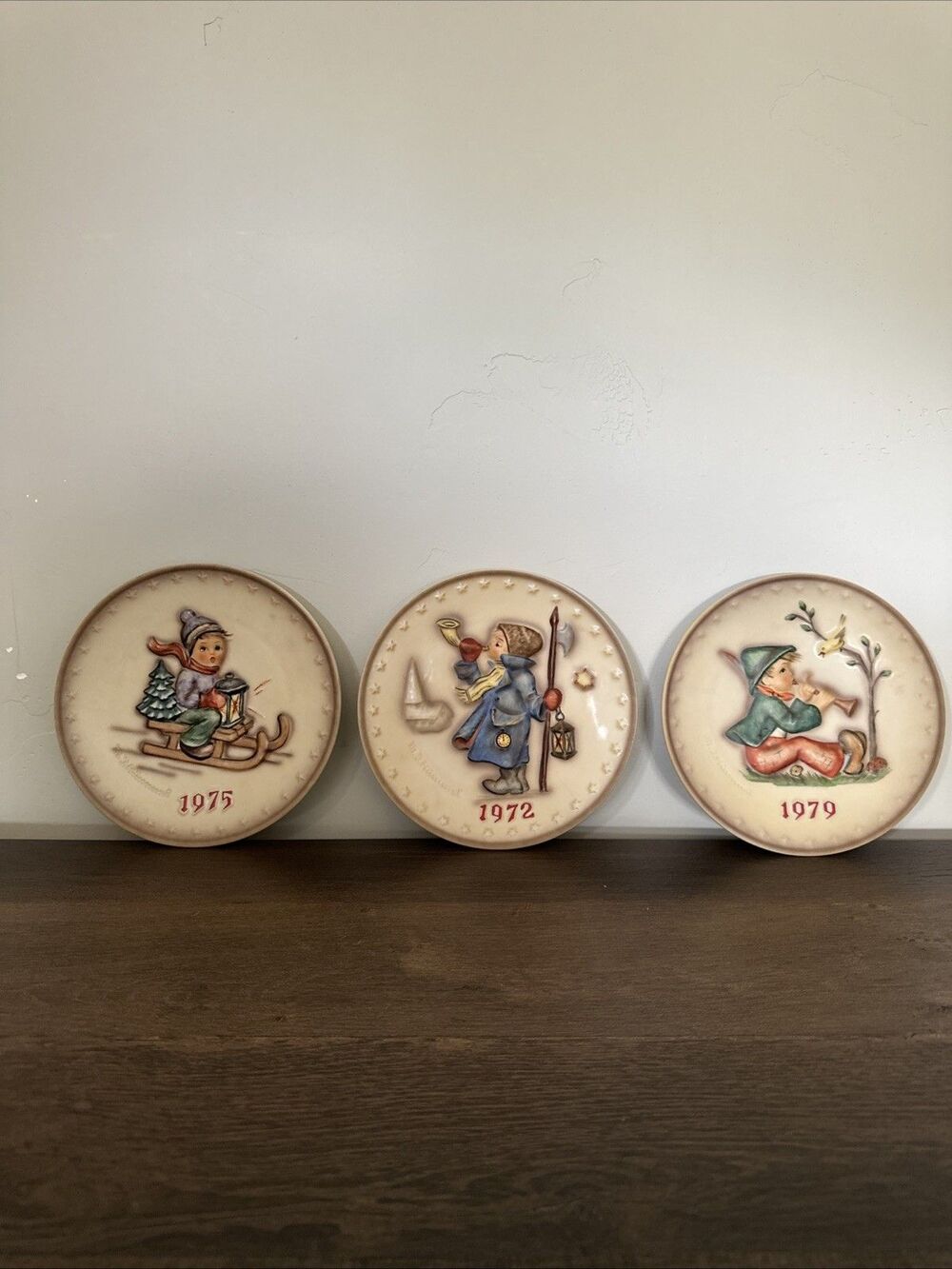 W. Goebel M.J. Hummel Annual Plates 1972 1975 1979 Set Of 3 Germany 7.5 Inches